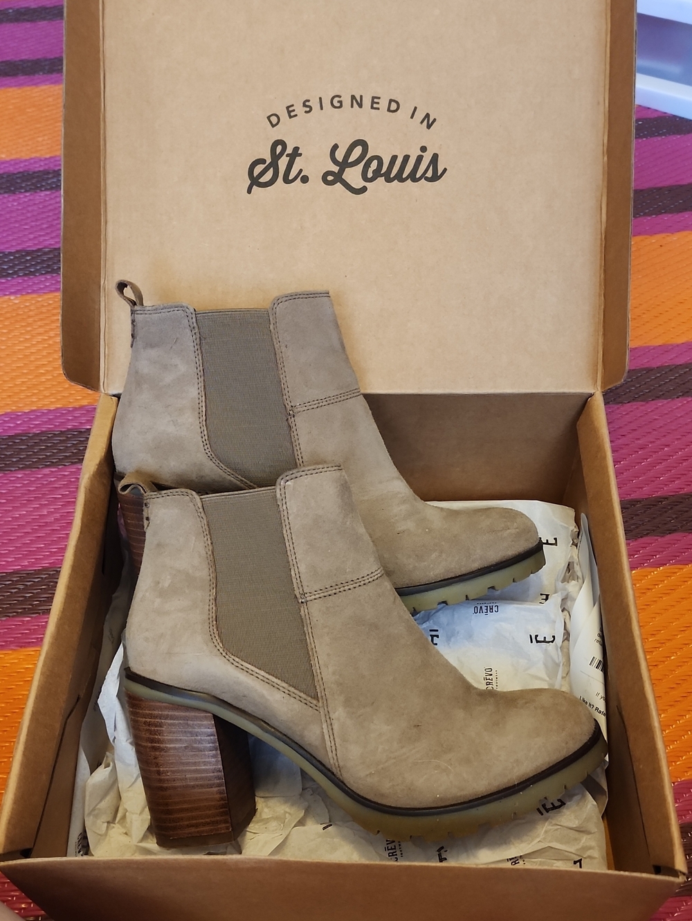 Crevo Designed Taupe Suede Chelsea Bootie - Women's